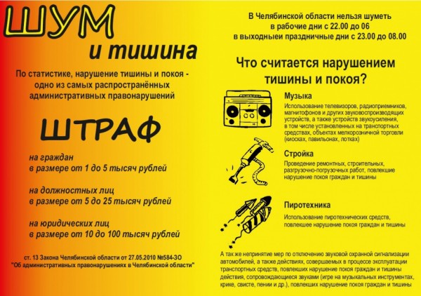 Какая ответственность предусмотрена за нарушение закона о тишине Какая ответственность предусмотрена за нарушение закона о тишине