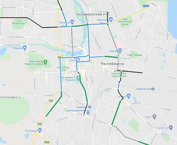 В Челябинске 10 участков трамвайных путей отделят бордюрами до 20 октября