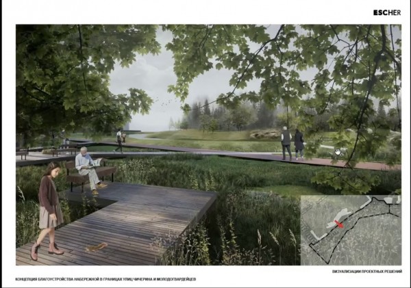 В Челябинске представили проект набережной напротив Академ Риверсайда